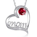 2021 Mama Halskette Geschenk Silber Kupfer billig Kristallstein Muttertag Geschenk Mama Tag Halskette Großhandel